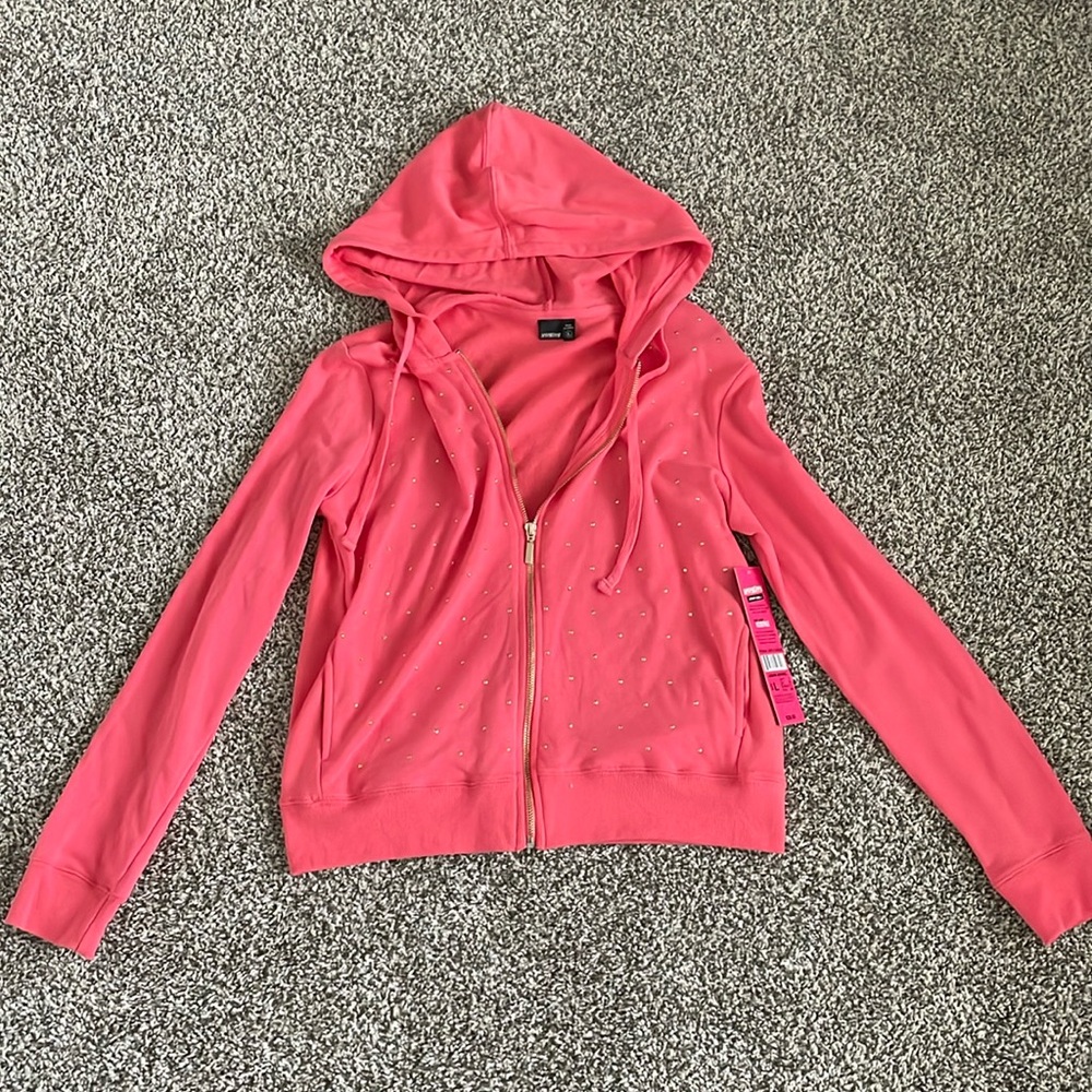 New gold studded hooded top juniors size L